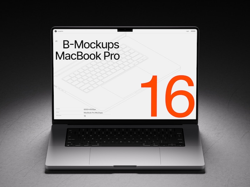 B-Mockups: Macbook Pro, Scene 06