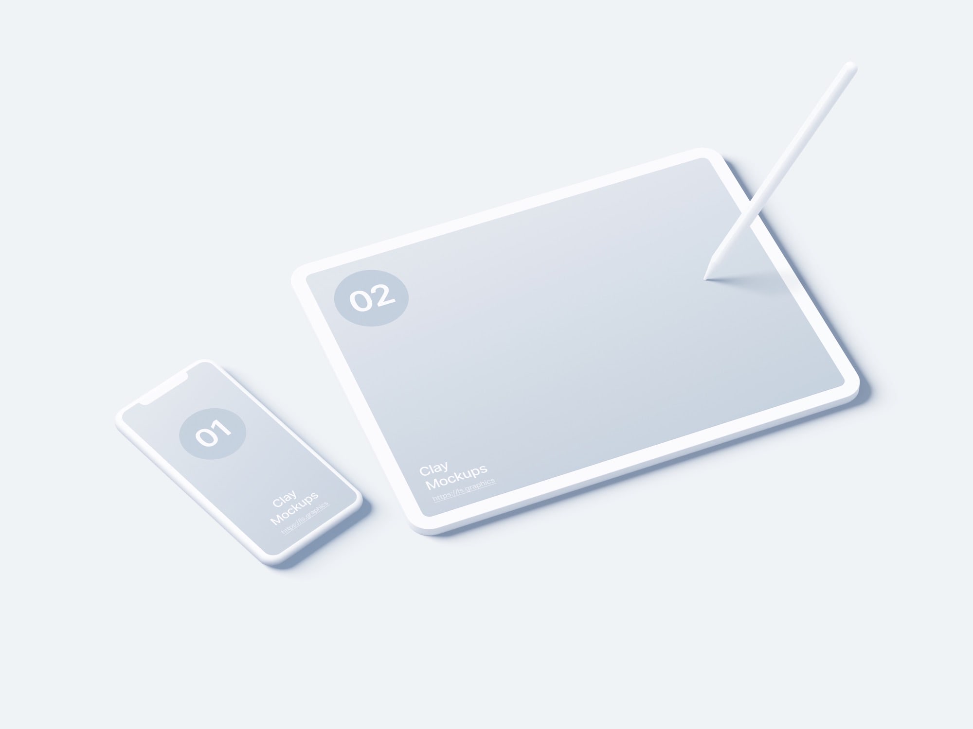 iPad Clay Mockups, Scene 05