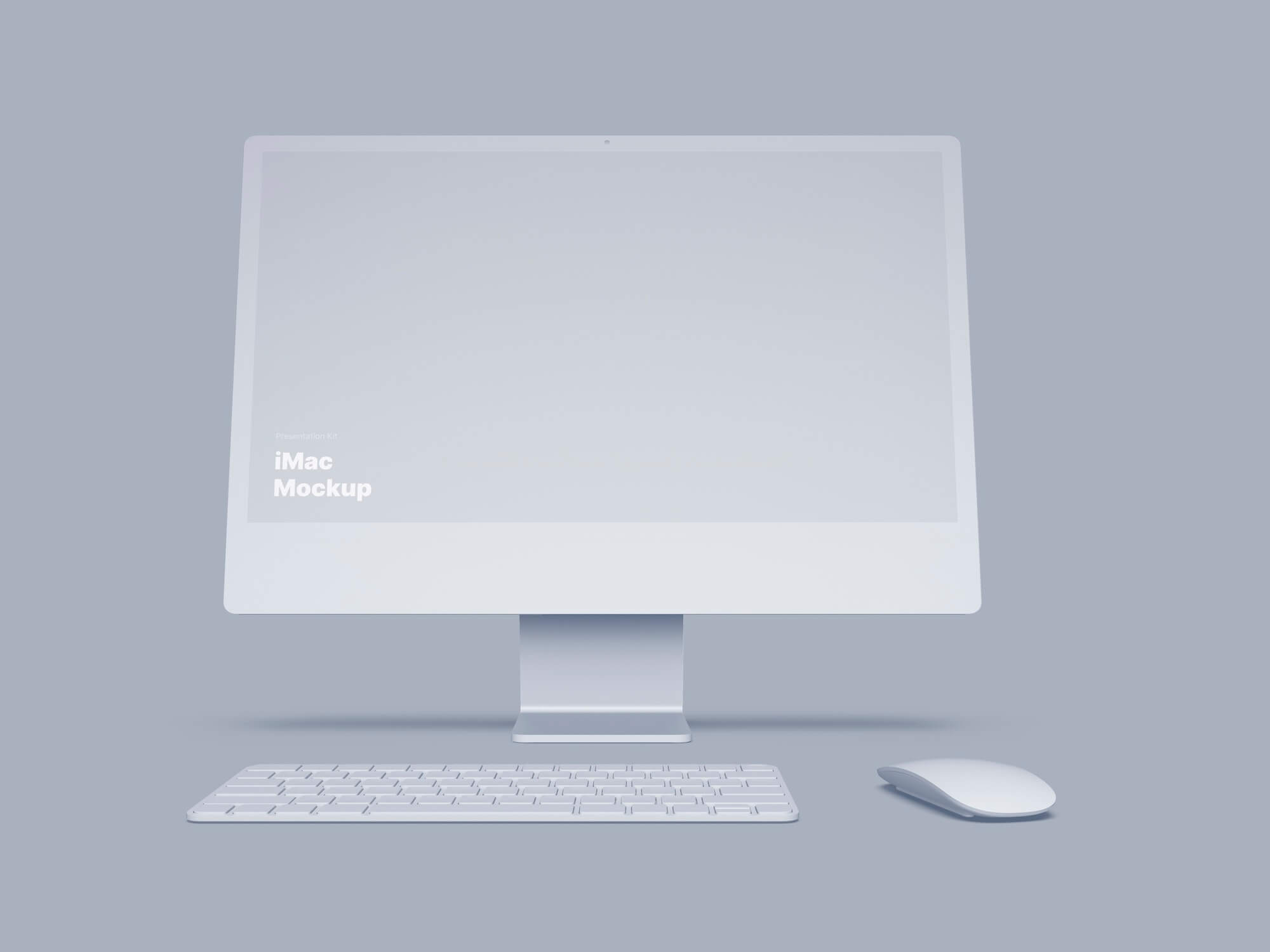 iMac 24-inch Clay Mockups, Scene 03