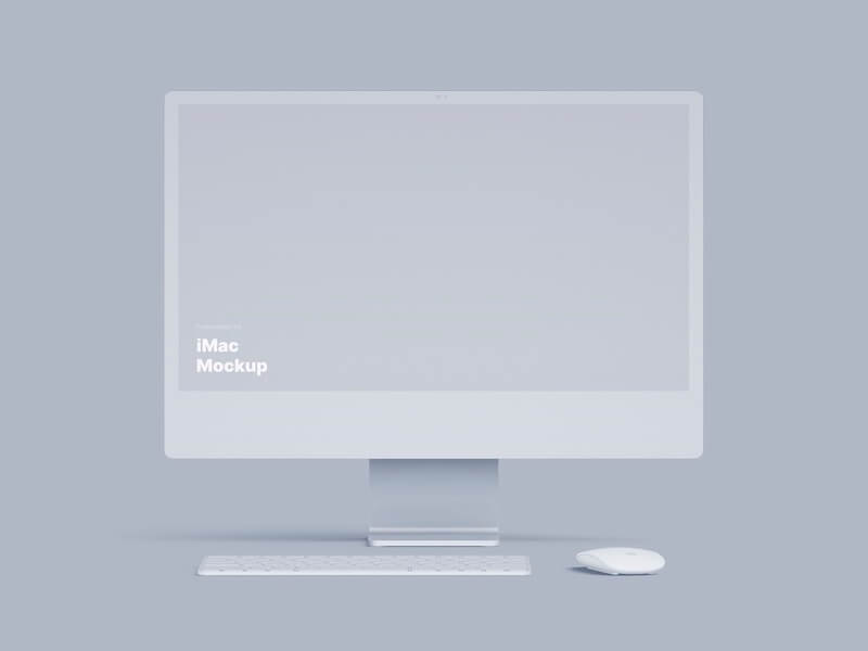 iMac 24-inch Clay Mockups, Scene 01