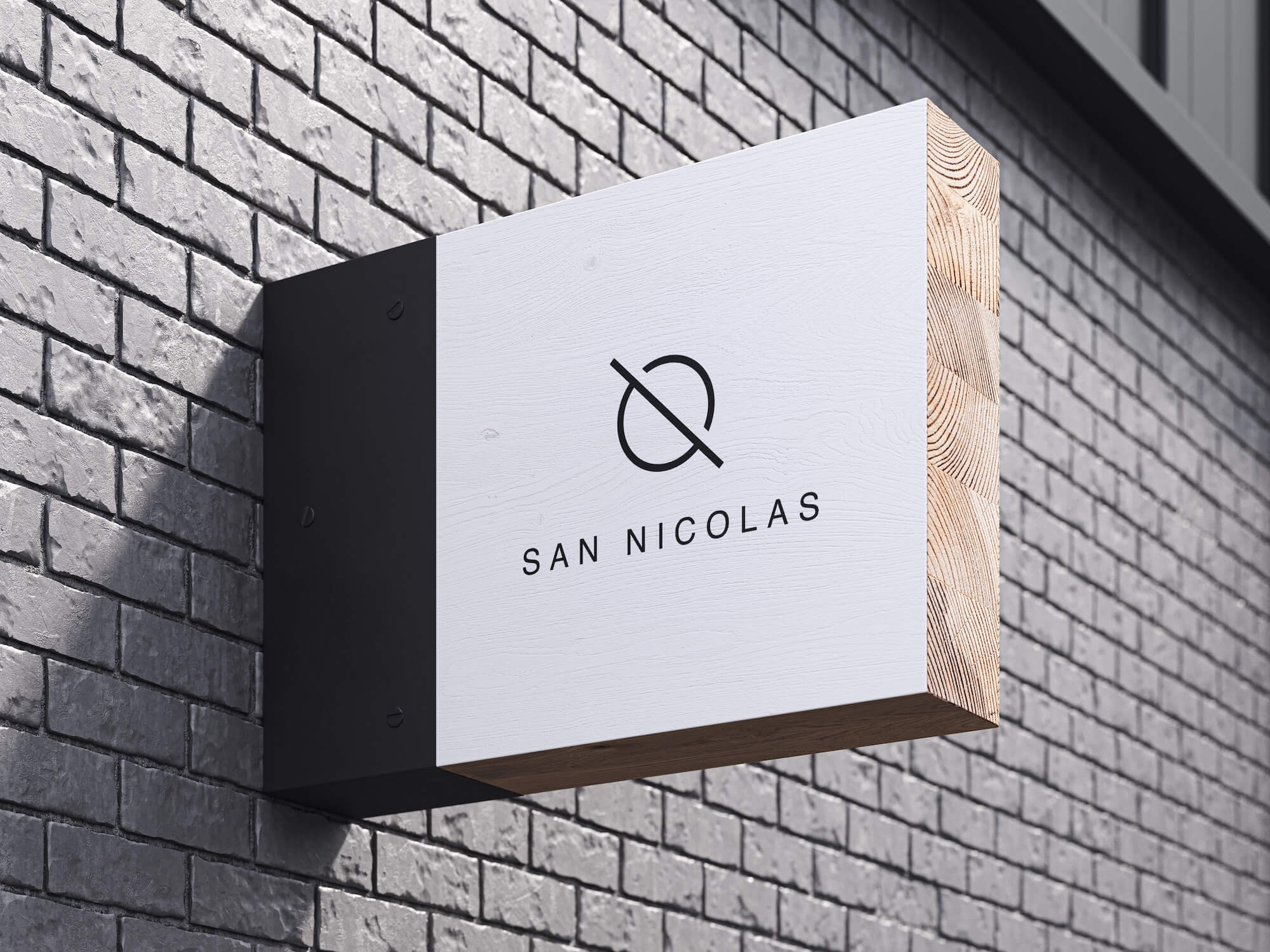 Sign Mockup, Wood, Scene 04