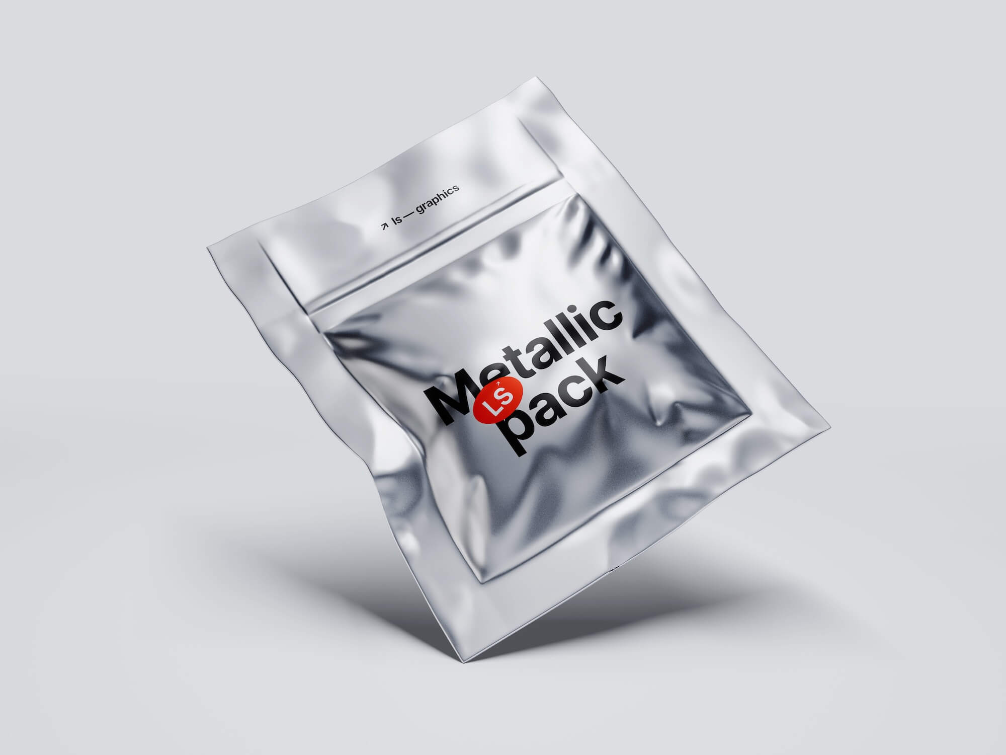 Metallic Package Mockup, Scene 03