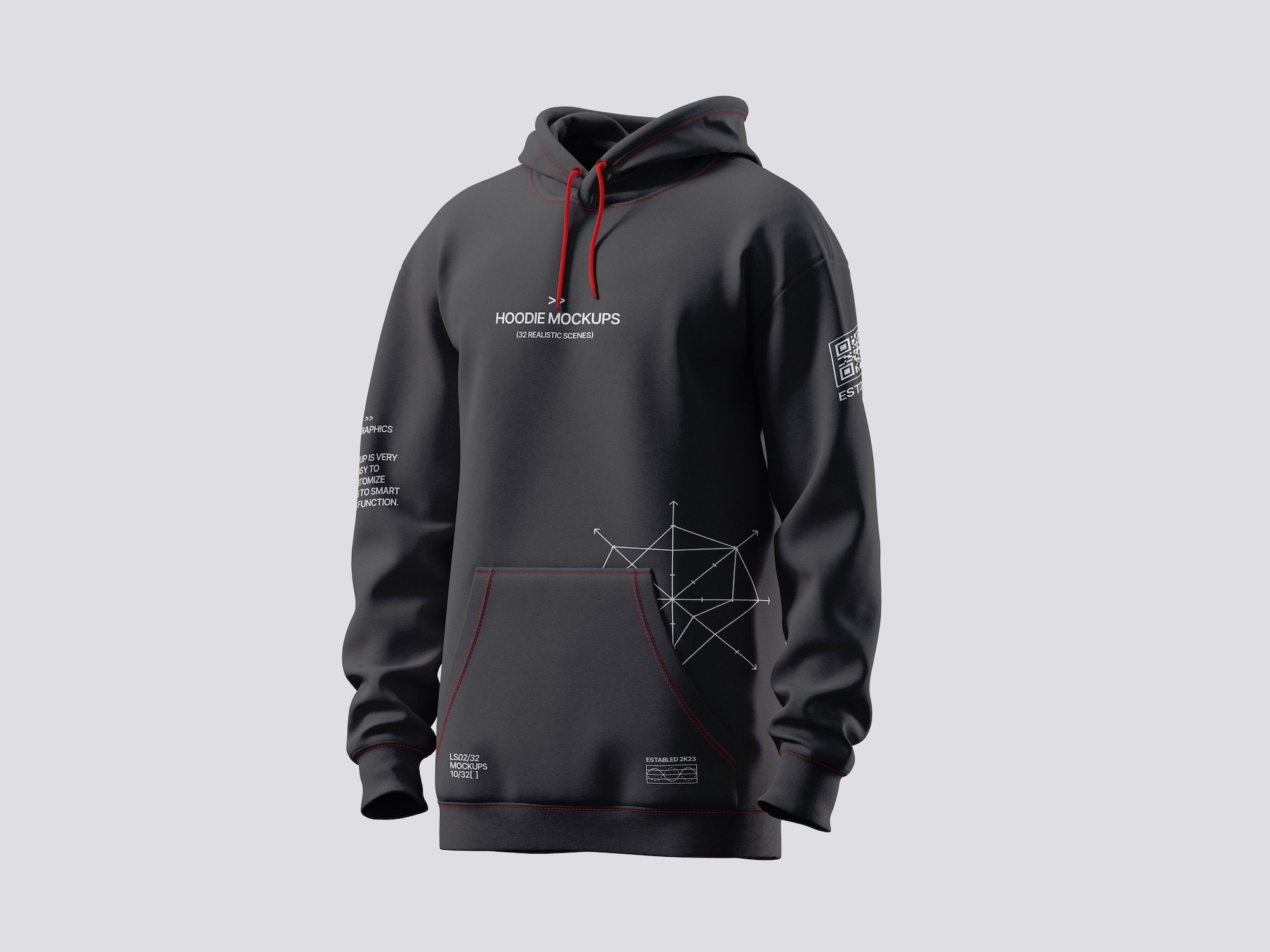 Hoodie front view mockup, scene 03