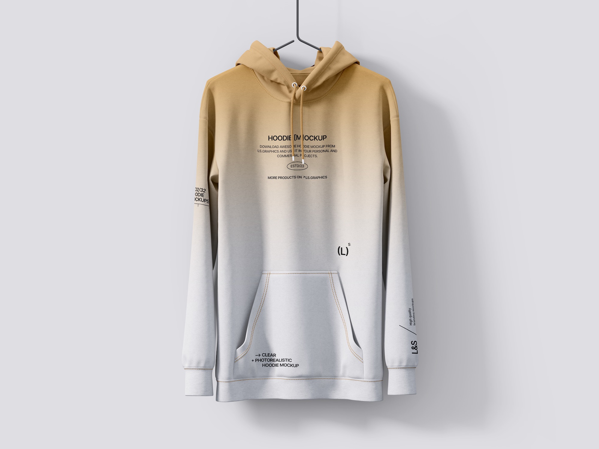 Hoodie hanging mockup, scene 03