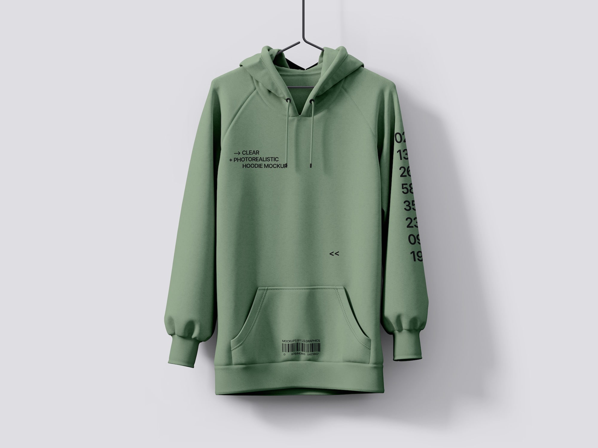 Hoodie hanging mockup, scene 05