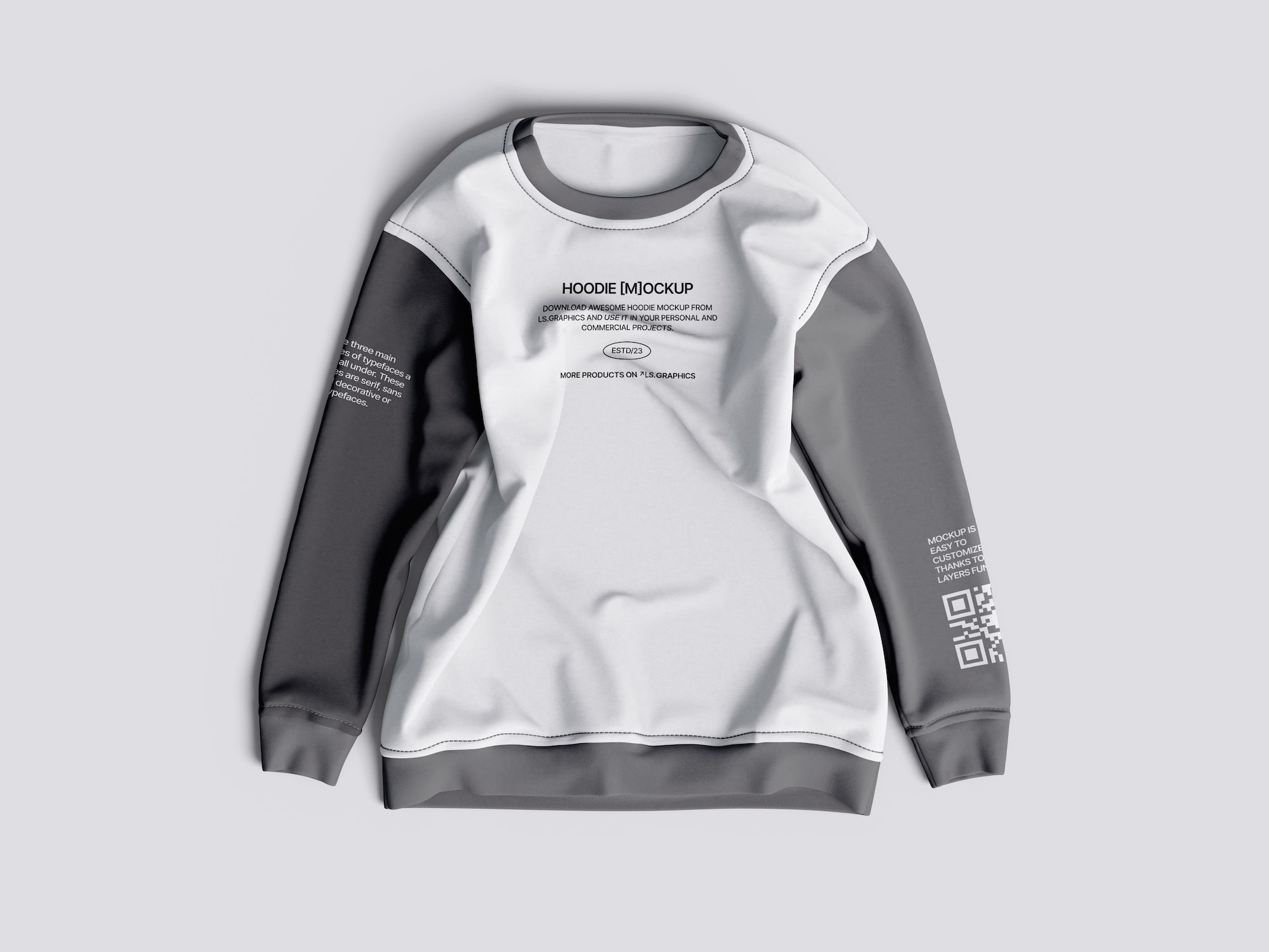 Sweatshirt top view mockup, scene 06