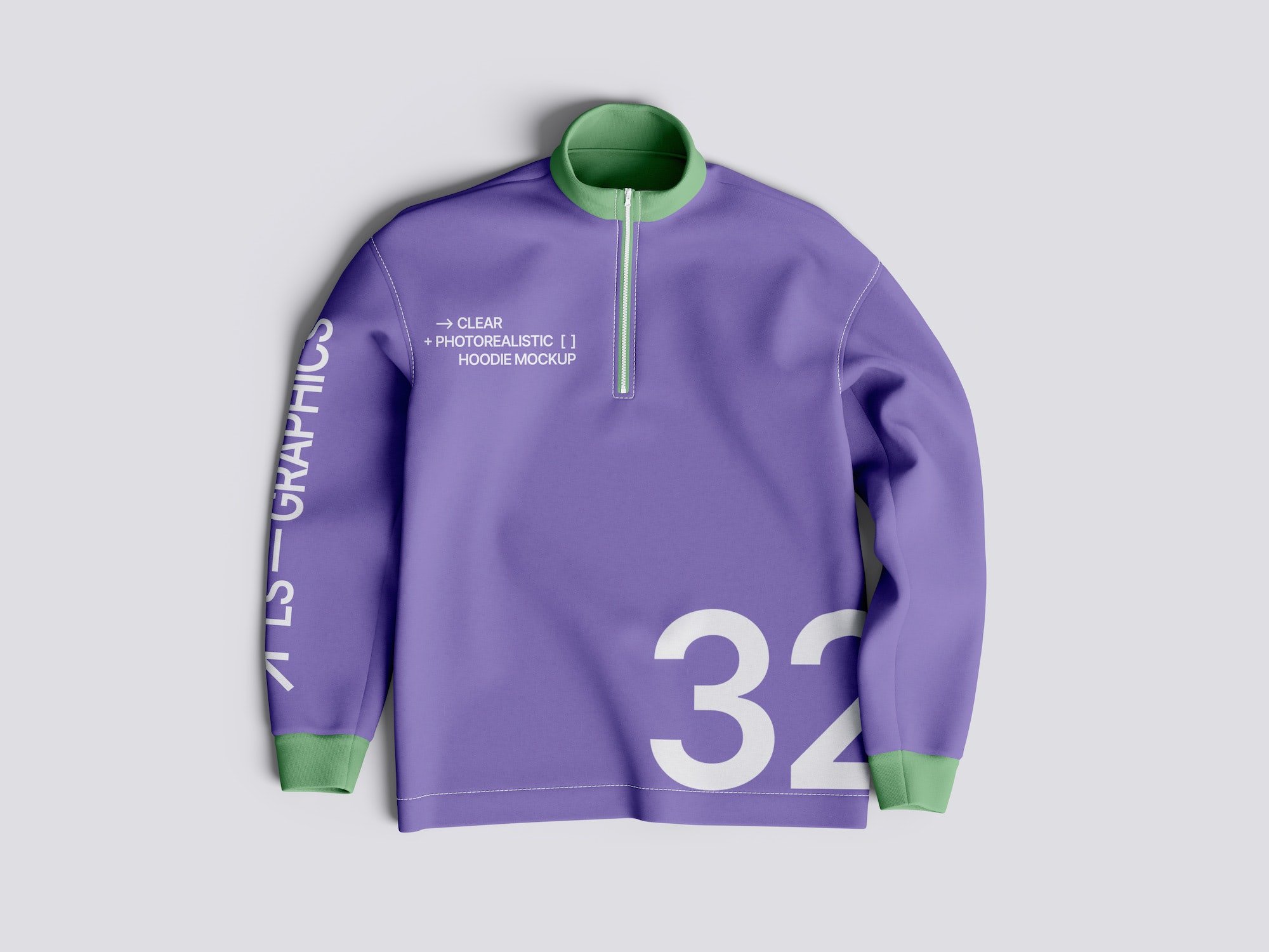 Sweatshirt top view mockup, scene 08