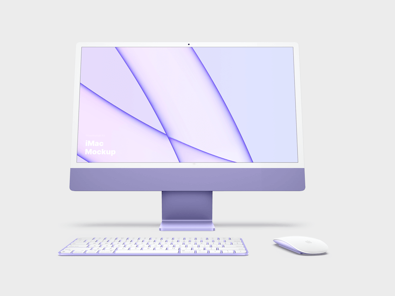 iMac 24-inch Realistic Mockups, Scene 03